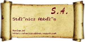 Stánicz Abbás névjegykártya